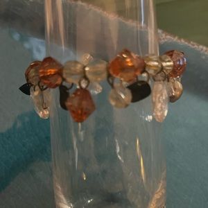 Beaded orange and clear bracelet